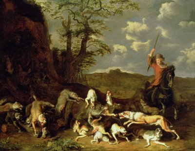 熊狩り、1655 作： Abraham Danielsz. Hondius