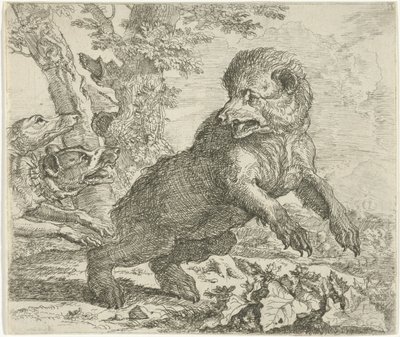犬に襲われたクマ いろいろな動物（シリーズタイトル） 作： Abraham Danielsz. Hondius