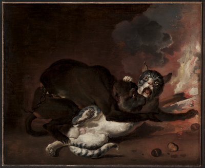 猿と猫」1670年代頃（油彩・キャンバス 作： Abraham Danielsz. Hondius