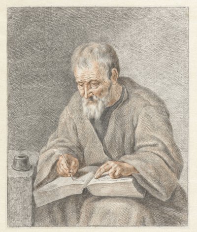 本に書いている老人 作： Abraham Delfos