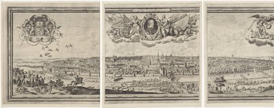 Gezicht op Brussel, stande uit drie delen ブリュッセル、1640 年にブラバントの最も高貴な都市 作： Abraham Dircksz. Santvoort