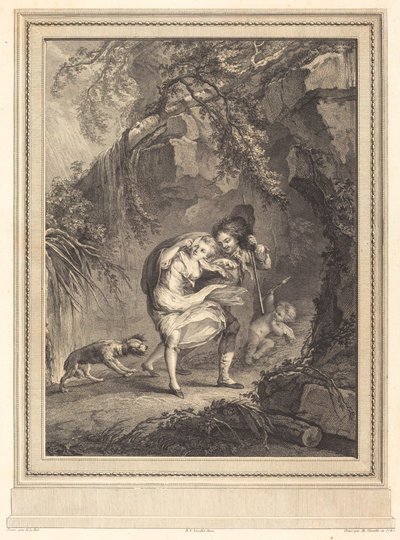 Le coup de vent (突風) 作： Abraham Girardet after Antoine Lebel
