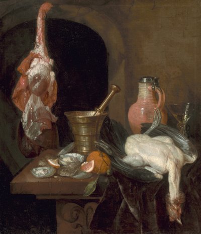 食事の準備、1664 作： Abraham Hendricksz van Beyeren