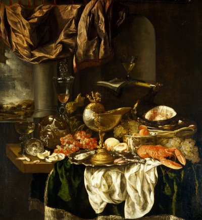風景のある静物、1650年代 作： Abraham Hendricksz van Beyeren