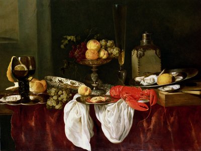 ロブスターのある静物 作： Abraham Hendricksz van Beyeren