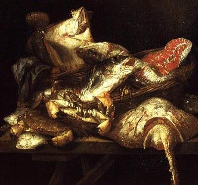 魚のディスプレイ 作： Abraham Hendricksz van Beyeren
