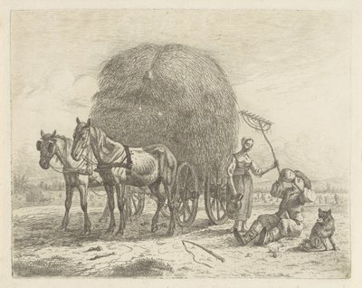 干し草ワゴンで農家を飲む 作： Abraham Hendrik Winter