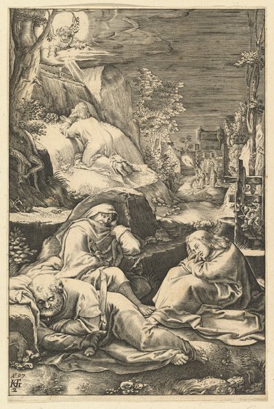 キリストの受難からの庭の苦悶、ca。 1598-1653。 作： Abraham Hogenberg