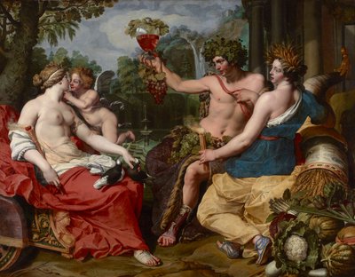 Janssens、Abraham（約1573-1632）によるCeres、Bacchus and Venus。 キャンバスに油彩 作： Abraham Janssens