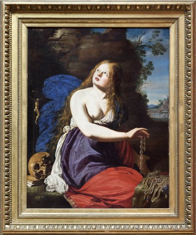 Abraham Janssens (van Nuyssen) (1567-1631) による、悔い改めたマグダラのマリア、木の油絵。 写真、KIM Youngtae、リール パレス オブ ファイン アーツ、リール、フランス。 作： Abraham Janssens