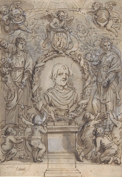 タイトル ページのデザイン、17 世紀。 作： Abraham Jansz van Diepenbeeck