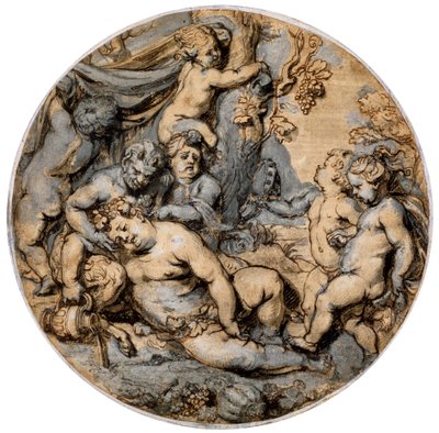 「眠るバッカス」、17世紀。 作： Abraham Jansz van Diepenbeeck