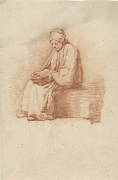 座っている女性 作： Abraham Johannes Ruytenschildt