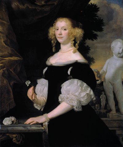 女性の肖像」、1670年。 作： Abraham Lambert Jacobsz Tempel van den