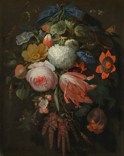 ハンギング ブーケ、おそらく 16651670。 作： Abraham Mignon