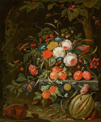 花と果物 作： Abraham Mignon