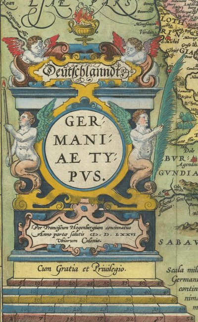 1608 カルトゥーシュ（目盛り一体型 作： Abraham Ortelius