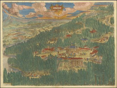 1624年、アンティオキアにおけるダフネの想像図（アブラハム・オルテリウス作 作： Abraham Ortelius