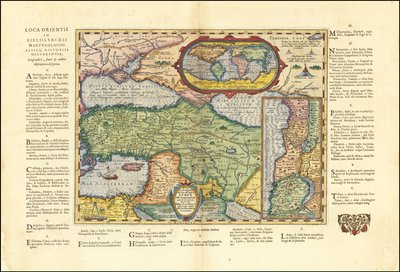 1624年、アブラハム・オルテリウスによる聖書に基づく古代世界地図 作： Abraham Ortelius