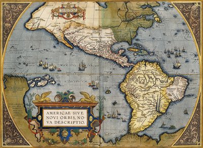 アメリカの地図、1612 作： Abraham Ortelius