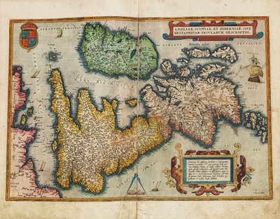 Angliae, Scotiae, et Hiberniae, sive Britannicar：イングランド、スコットランド、アイルランド。 作： Abraham Ortelius