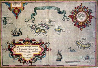 アゾレス諸島古地図 作： Abraham Ortelius