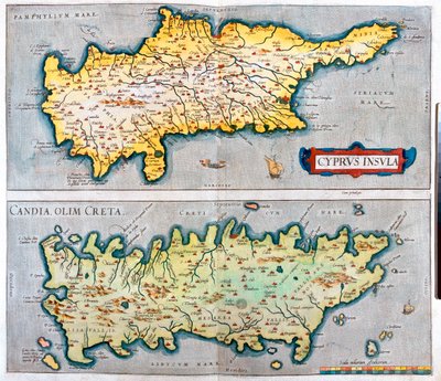 ギリシャ, クレタ島, キプロス 作： Abraham Ortelius