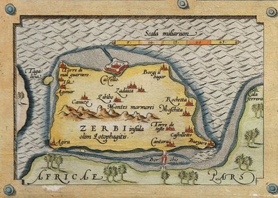 地中海の島々の地図よりゼルビの詳細 作： Abraham Ortelius