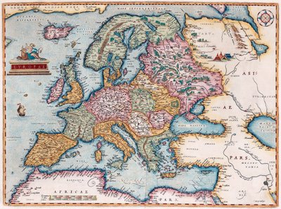 ヨーロッパから：旧世界、1579 作： Abraham Ortelius