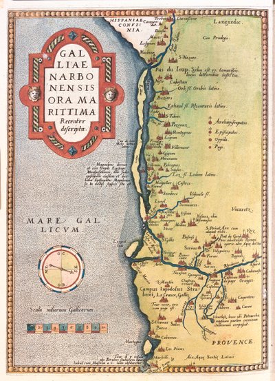 フランス、プロヴァンス＝アルプ＝コート・ダジュール、ラングドック＝ルシヨン地方 作： Abraham Ortelius