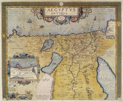 古代エジプトの地図 - アブラハム・オルテリウス作、アントワープ 作： Abraham Ortelius