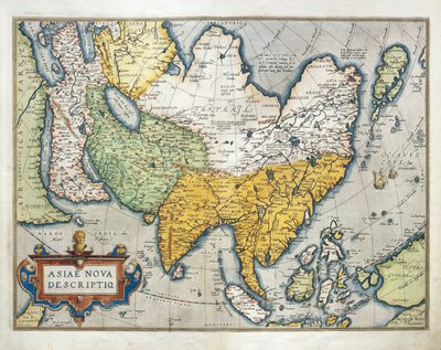 アブラハム・オルテリウスの「Theatrum Orbis Terrarum」よりアジアの地図 作： Abraham Ortelius