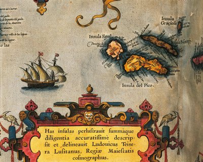 エイブラハム・オルテリウスの『Theatrum Orbis Terrarum』によるアゾレス諸島の地図 作： Abraham Ortelius