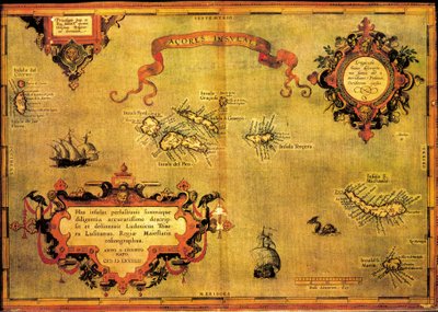 エイブラハム・オルテリウスによるアゾレス諸島の地図 作： Abraham Ortelius