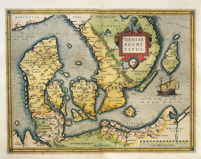 アブラハム・オルテリウス「Theatrum Orbis Terrarum」よりデンマークの地図 作： Abraham Ortelius