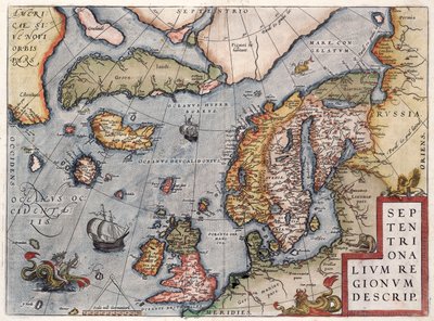 オルテリウスによるヨーロッパ地図 作： Abraham Ortelius