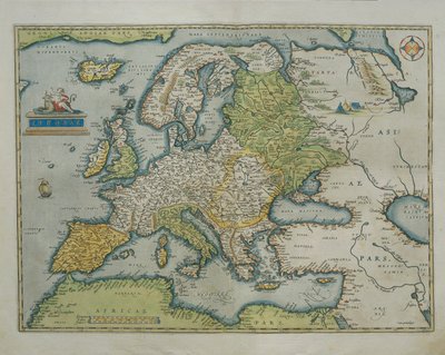 アブラハム・オルテリウスの「Theatrum Orbis Terrarum」によるヨーロッパの地図 作： Abraham Ortelius