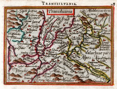 トランシルバニア 1590 の地図 作： Abraham Ortelius