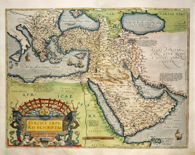 アブラハム・オルテリウスの「Theatrum Orbis Terrarum」からトルコの地図。 作： Abraham Ortelius