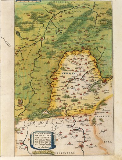 アブラハム・オルテリウスの『Theatrum Orbis Terrarum』に掲載されているヴェルマンドイスの地図。 作： Abraham Ortelius