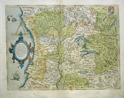 アブラハム・オルテリウスの『Theatrum Orbis Terrarum』からのイタリア・ミラノ公国の地図。 作： Abraham Ortelius