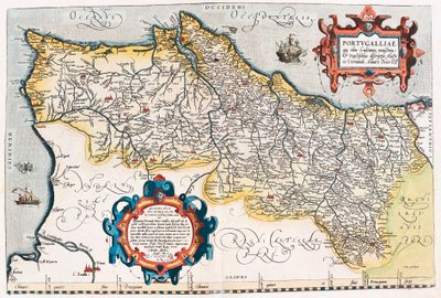 アブラハム・オルテリウスの「Theatrum Orbis Terrarum」に掲載されたポルトガル領の地理地図（Oertel, Ortell or Ortel 作： Abraham Ortelius