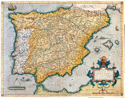 スペイン、ポルトガル 作： Abraham Ortelius