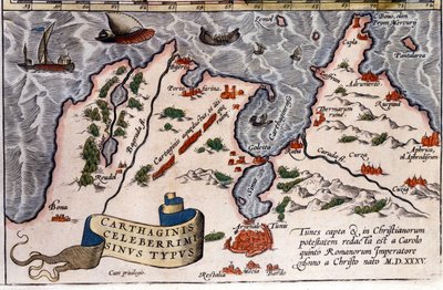 チュニス - アブラハム・オルテリウスのアトラス、アントワープ 作： Abraham Ortelius