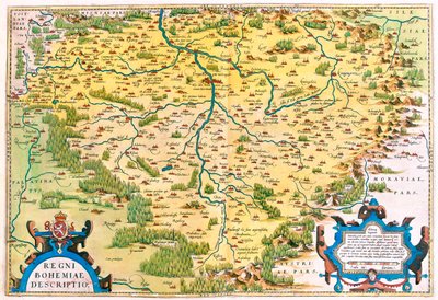 チェコ西部、ドイツ（バイエルン州、ザクセン州） 作： Abraham Ortelius