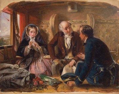 ファーストクラス - 会議。 そして、愛された最初の出会い、1855年。 作： Abraham Solomon