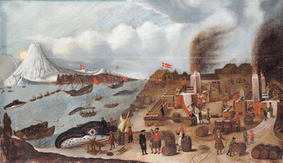 デンマーク捕鯨基地、1634 作： Abraham Speeck