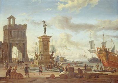 リボルノの港 作： Abraham Storck