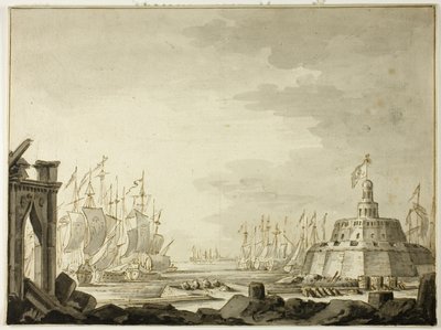 マルタ、バレッタ港 作： Abraham Storck