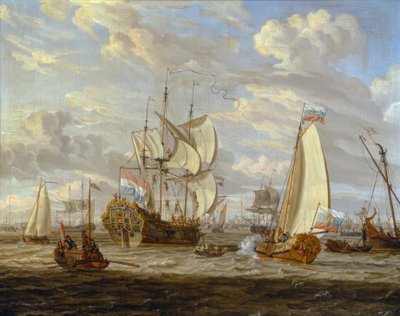 ピーター大王が船ピーターとポールを訪問 作： Abraham Storck